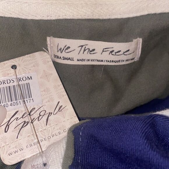 Free People NWT Peyton Rugby Tee in Army Navy Combo Size XS - Picture 12 of 14